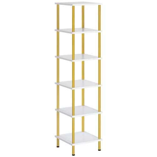HOOBRO BK55CJ01 6-Tier Corner Shelf, Tall Storage Rack, Black