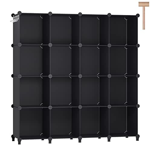 DINMO 16-Cube Storage Organizer, Bookcase & Display Shelf, White