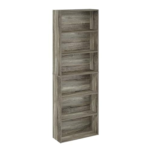 Furinno Jaya 6-Tier French Oak Free Standing Bookcase