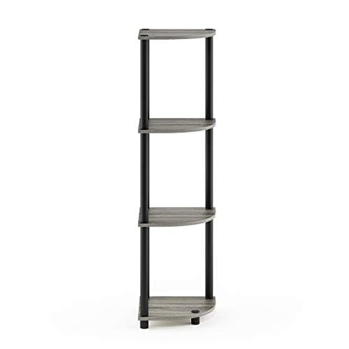 Furinno Turn-N-Tube 4-Tier Corner Grey/Black Display Rack