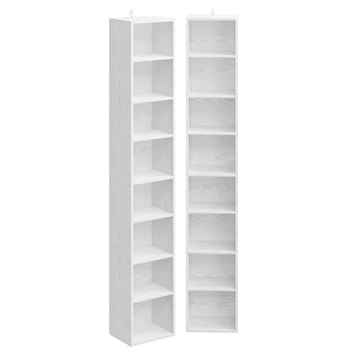 IRONCK Tall Narrow 8-Tier Bookshelf, Compact Corner Design, Ideal for Living Room, Office, Study, Bedroom