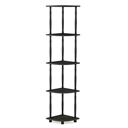 Furinno Turn-N-Tube 4-Tier Corner Grey/Black Display Rack