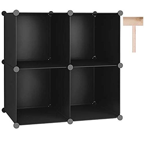 C&AHOME Cube Storage Organizer, 4-Cube Shelves, Black SHS04A
