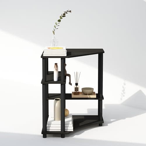 Furinno Turn-N-Tube Multipurpose Corner Shelf in Espresso/Black