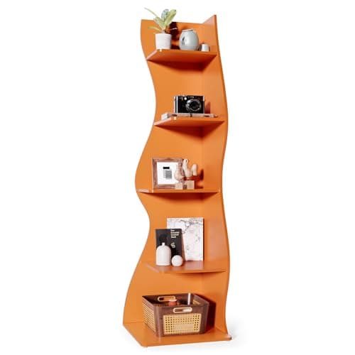 Little Tree Modern 5-Tier Wall Corner Bookshelf for Small Spaces