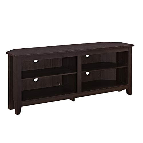 Walker Edison Maxwell 2 Shelf Espresso Corner TV Stand 65 Inches