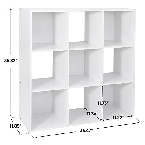 White Freestanding 3-Tier Open Wood Cube Storage Shelf with 5 Removable Panels