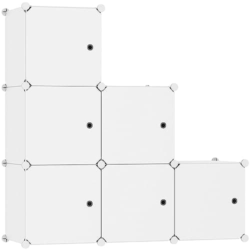 C&AHOME Cube Storage Organizer with Doors Black