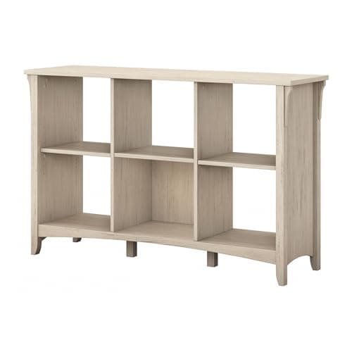 Bush Furniture Salinas 6 Cube Organizer - Pure White & Shiplap Gray