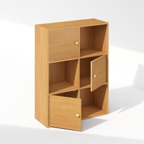 Furinno Espresso 3x2 Cube Storage Bookcase with Bins