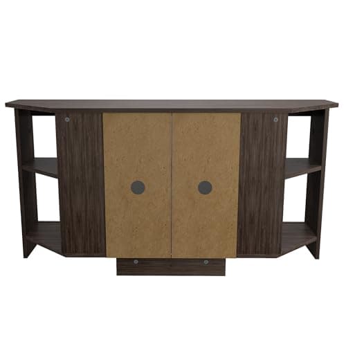 Inval Adjustable Smoke Oak Corner TV Stand for Up to 60" Screens