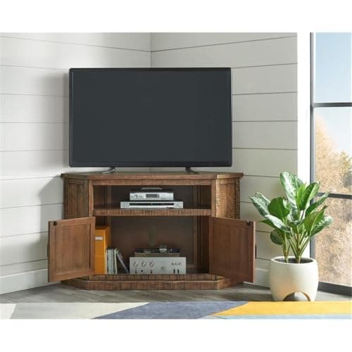 Martin Svensson Natural Solid Wood Corner TV Stand