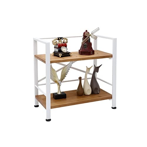 Crofy Rustic 3 Tier Wood Bookshelf, Black Storage Case