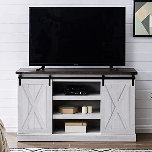 Rustic Farmhouse TV Stand for 65 Inch TV with Sliding Barn Door