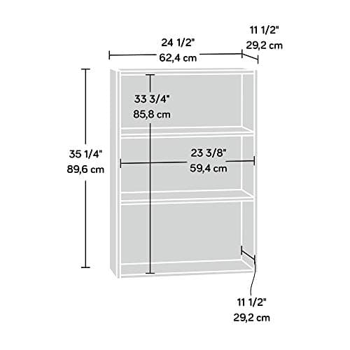 Sauder Beginnings 3-Shelf Cinnamon Cherry Bookcase