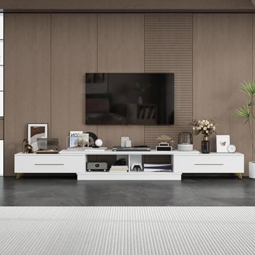 AIEGLE Extendable TV Console - 95"-134" Stretch, Black