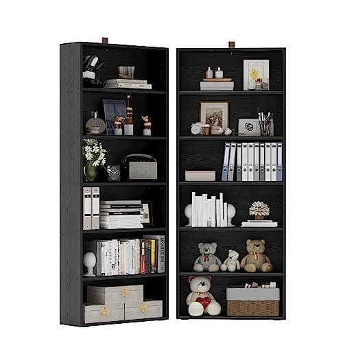 Ironck 6-Tier Floor Standing Bookcase 70" Tall Home Office and Living Room Furniture