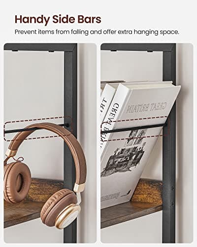 VASAGLE 6-Tier Industrial Bookshelf, Rustic Brown & Black for Living Room, Office ULLS118B01