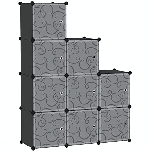 C&AHOME Cube Storage Organizer with Doors Black