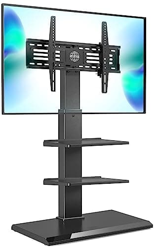 FITUEYES Swivel Tilt Universal TV Stand, White, 32-75 Inch Screens