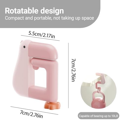 Duck-Shaped Portion Non-Slip Desk Hanger & Organizer for School/Office Purse Storage