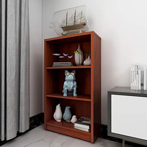 White 3-Layer Wood Bookshelf for Small Spaces Home Office Library