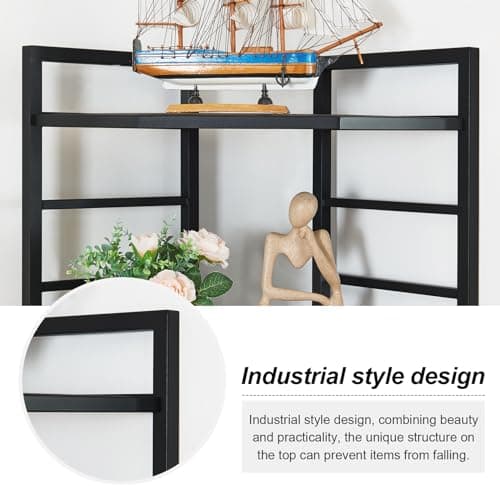 Industrial Corner Shelf for Home Office and Living Room