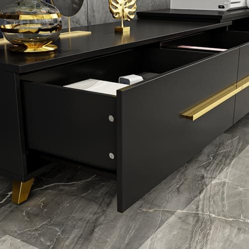 AIEGLE Extendable TV Console - 95"-134" Stretch, Black