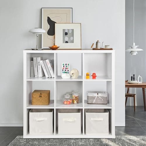 PACHIRA US 9 Inch Cube Storage Shelf, White Finishes