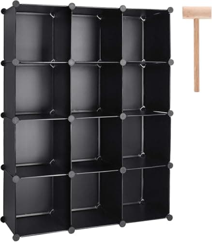 TUMUCUTE Metal Wire Cube Organizer, 12-Cube Storage Shelves for Bedroom, Living Room, Office