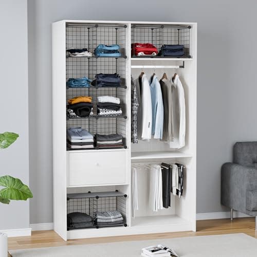 TUMUCUTE Metal Wire Cube Organizer, 12-Cube Storage Shelves for Bedroom, Living Room, Office