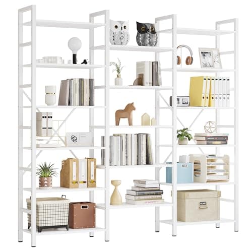 IRONCK 6-Tier Industrial Style Bookshelf for Living Room and Office