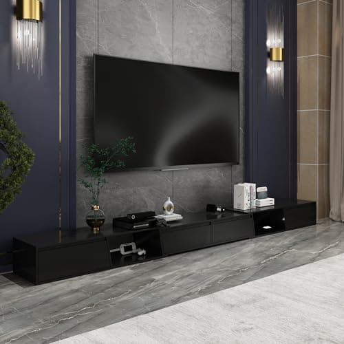 AIEGLE Extendable TV Console - 95"-134" Stretch, Black
