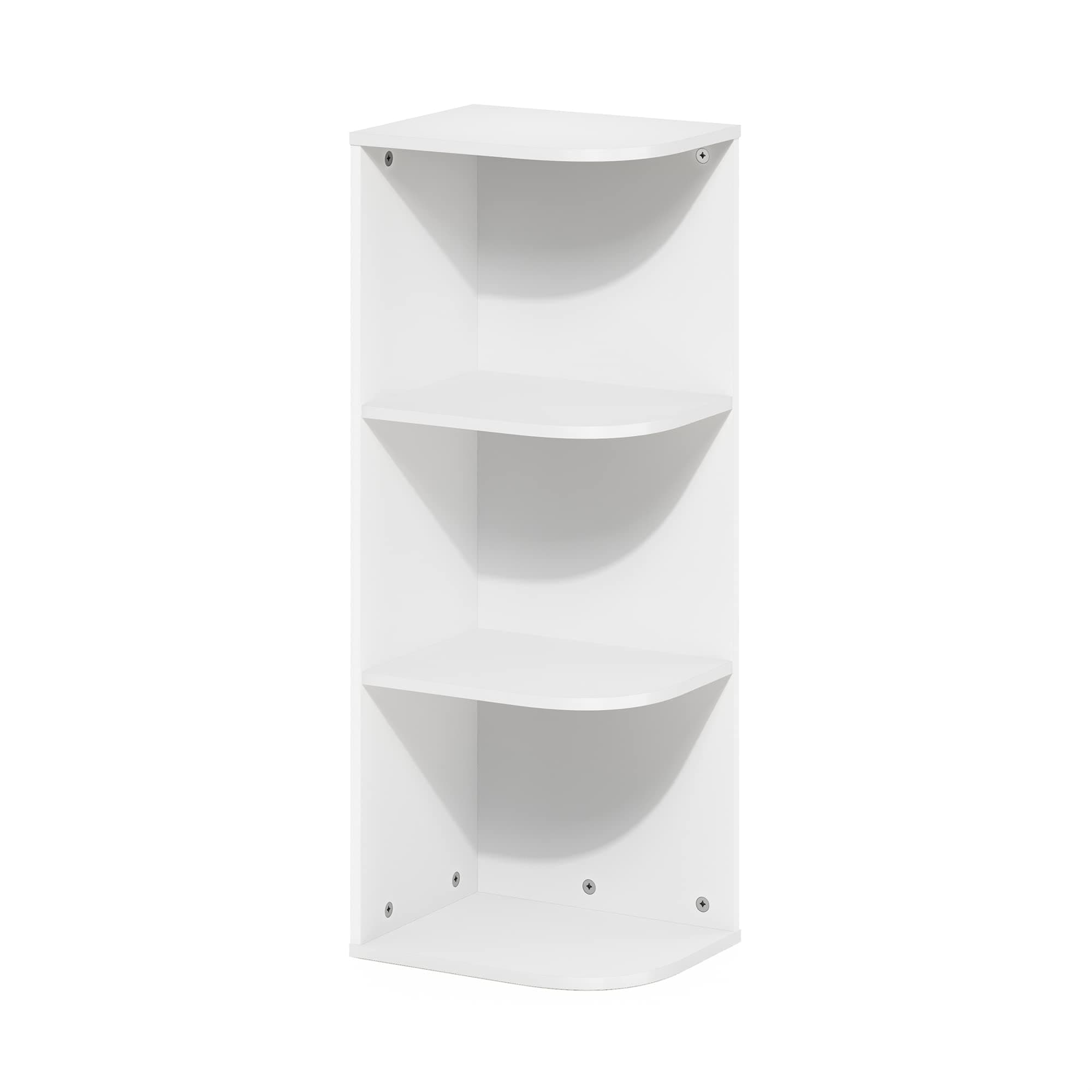 Furinno Pasir 3-Tier Corner Open Shelf, White