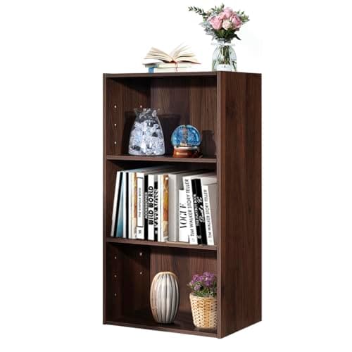 Giantex 3-Shelf Black Bookcase for Home Office and Bedroom