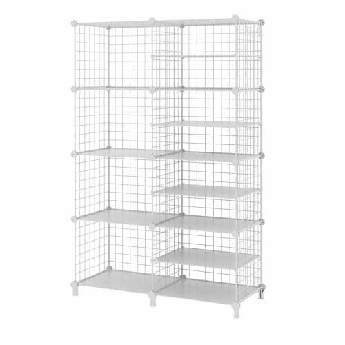 AWTATOS Black Metal 6 Cube Storage Shelves, Closet Organizer for Home Office Closet
