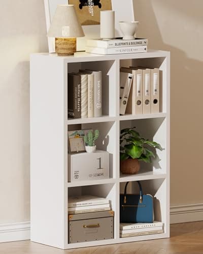 GTPLAYER 6-Cube Storage Organizer Shelf for Closet and Bedroom - Rustic Brown
| Stackable 2x3 Design 11" Bin Storage Organizer - Partial Back Panels, Rustic Brown
| Vertical or Horizontal Use 11" Bin Storage Organizer - GTPLAYER 6-Cube Shelf, Rustic