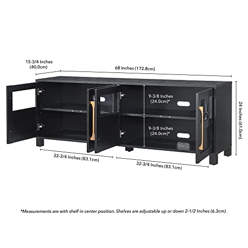 Henn&Hart Holbrook 68" Wide Black Grain TV Stand