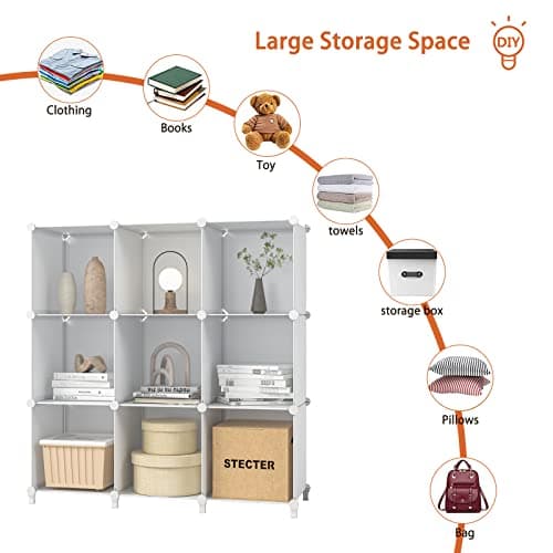White 9-Cube Closet Organizer for Bedroom, Office
