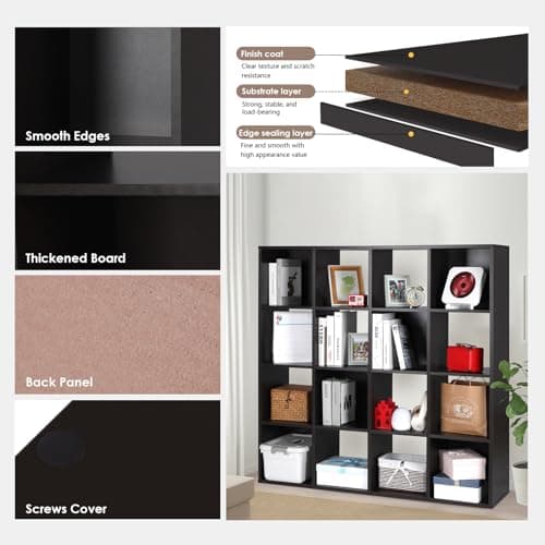 PACHIRA 16 Cube Closet Cabinet, Dark Brown Storage Rack