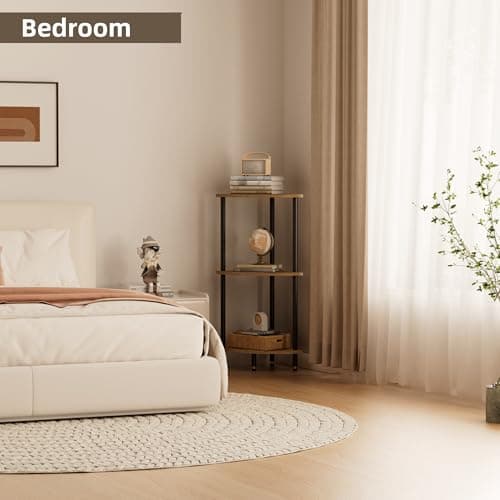 Rustic 3-Tier Corner Shelf for Small Spaces | Bedroom, Living Room, Kitchen