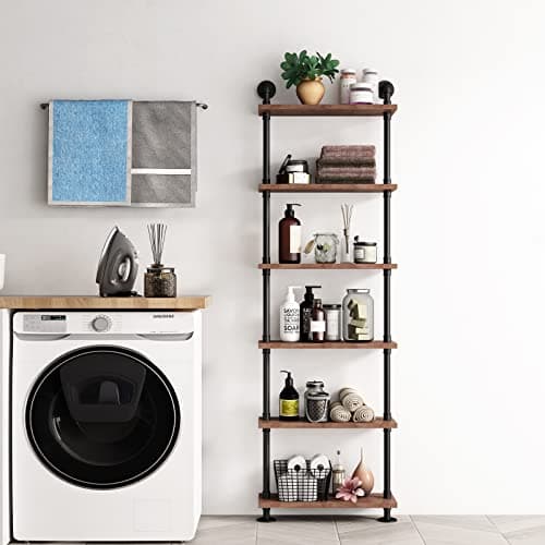 BOSURU Rustic Wood Ladder Shelf for Living Room Decor