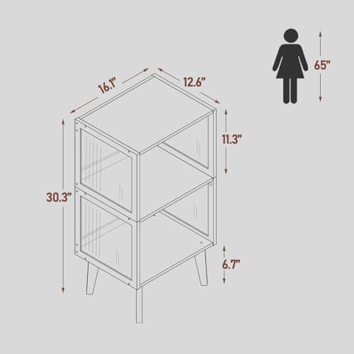 TUTOTAK 3-Tier Black Bookshelf, Storage Organizer for Home Office and Living Room