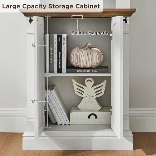 OKD Antique White 72" Tall 4-Tier Storage Bookcase