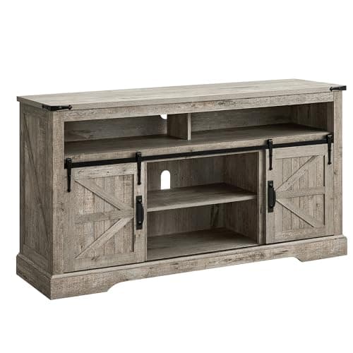 OKD Farmhouse 65+" TV Stand with Sliding Door & Storage