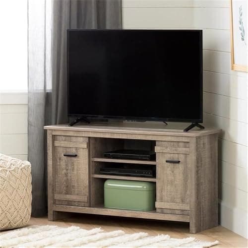 South Shore Weathered Oak Exhibit Corner Stand, Up to 42" TVs