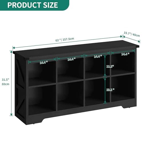 YITAHOME Horizontal Cube Storage Organizer Bookshelf, Black