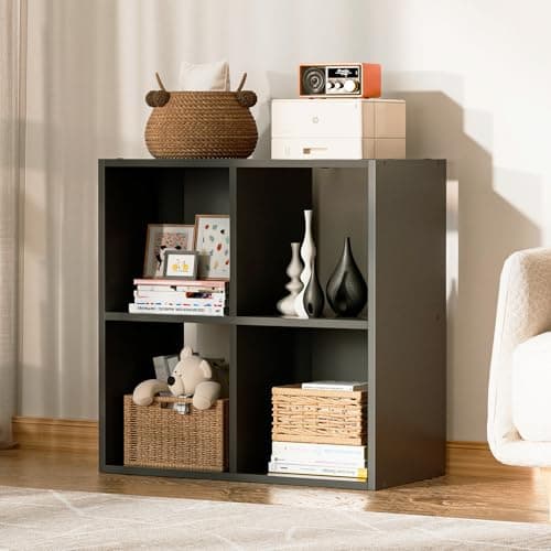 COMHOMA 6 Wood Cube Storage Organizer for Home Office and Bedroom 
| White Cube Storage Bookshelf with Removable Back Panels for Living Room 
| FSC Certified 11In Cube Storage Shelf for Multi-Use Spaces Vertical or Horizontal