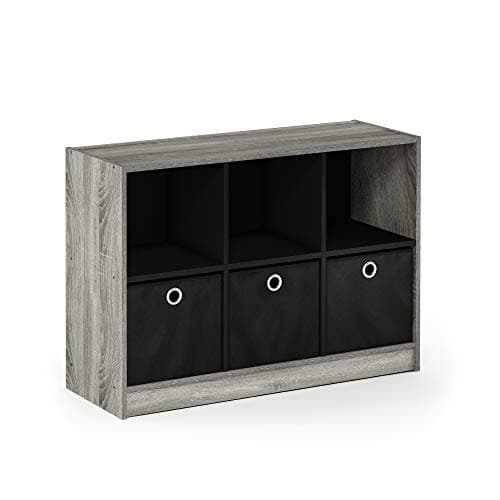 Furinno Espresso 3x2 Cube Storage Bookcase with Bins