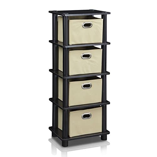 Furinno White Open Back Cube Storage Organizer, 16-Cube Shelf